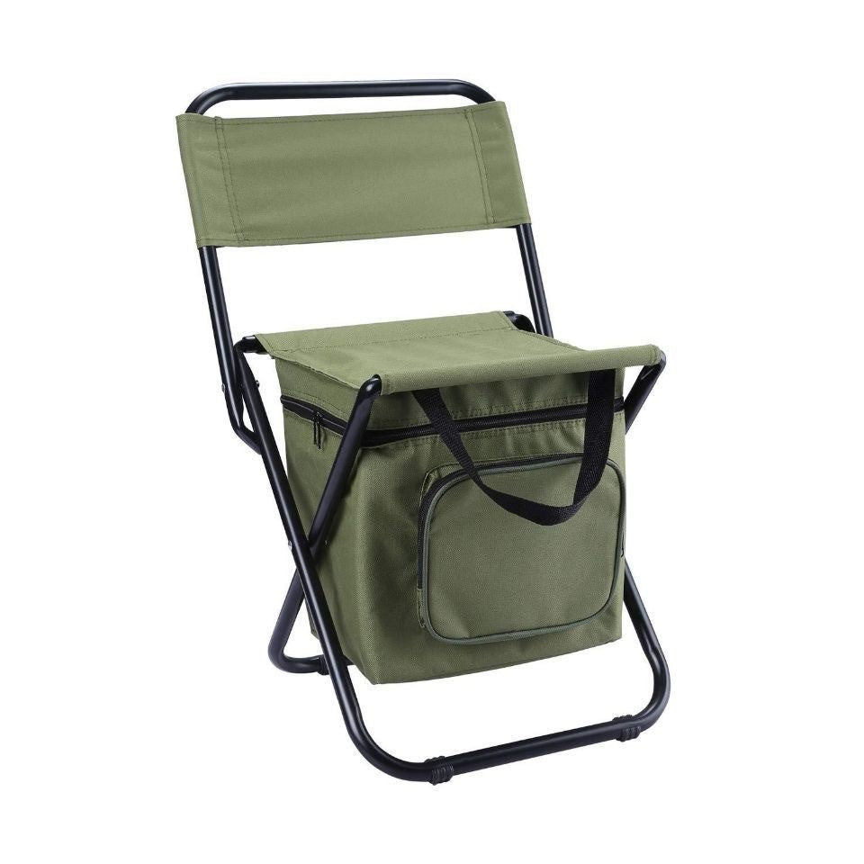 Contemporary Industrial Rectangular Oxford Fabric Steel Pipe Foldable Camping Chair Backrest Armless For Garden & Outdoor Patio | Kalsten