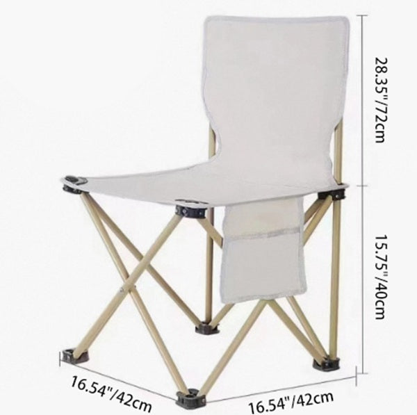 Contemporary Scandinavian Oxford Fabric Steel X-Shaped Folding Outdoor Chair With Backrest For Camping & Beach | Kalsten