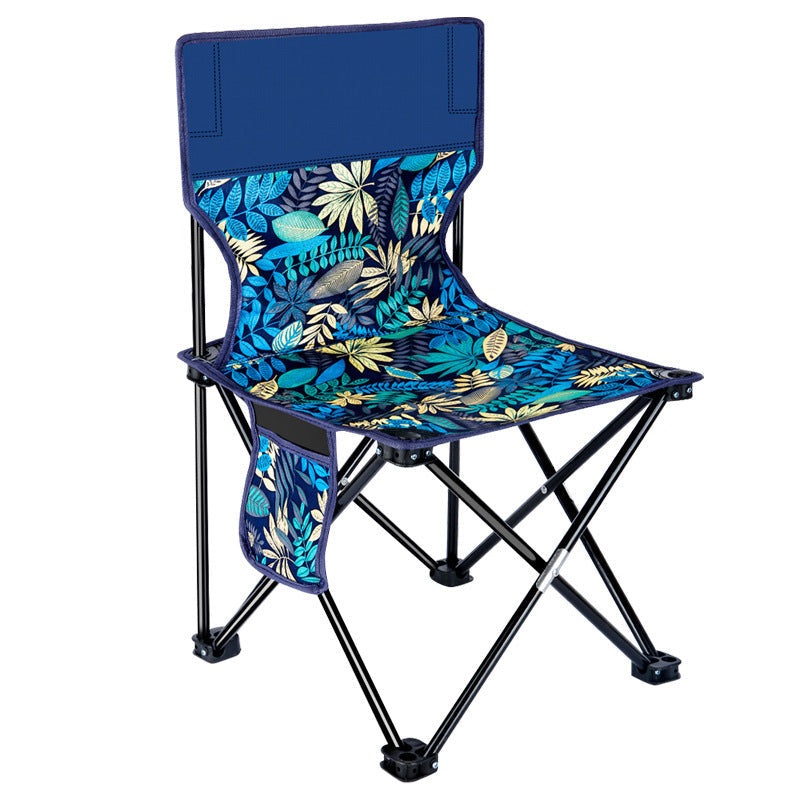 Contemporary Scandinavian Oxford Fabric Steel X-Shaped Folding Outdoor Chair With Backrest For Camping & Beach | Kalsten