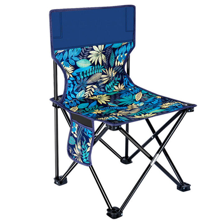 Contemporary Scandinavian Oxford Fabric Steel X-Shaped Folding Outdoor Chair With Backrest For Camping & Beach | Kalsten