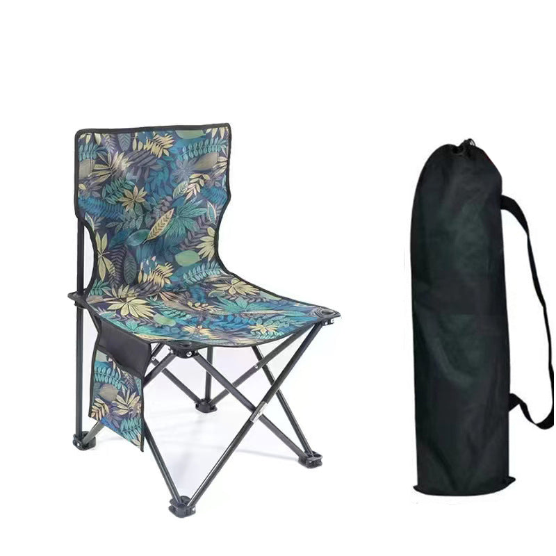 Contemporary Scandinavian Oxford Fabric Steel X-Shaped Folding Outdoor Chair With Backrest For Camping & Beach | Kalsten