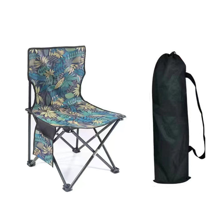 Contemporary Scandinavian Oxford Fabric Steel X-Shaped Folding Outdoor Chair With Backrest For Camping & Beach | Kalsten