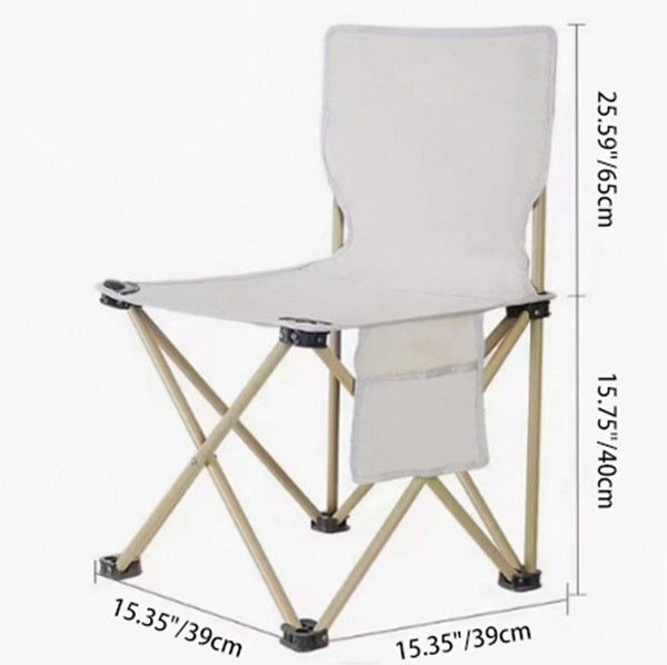 Contemporary Scandinavian Oxford Fabric Steel X-Shaped Folding Outdoor Chair With Backrest For Camping & Beach | Kalsten