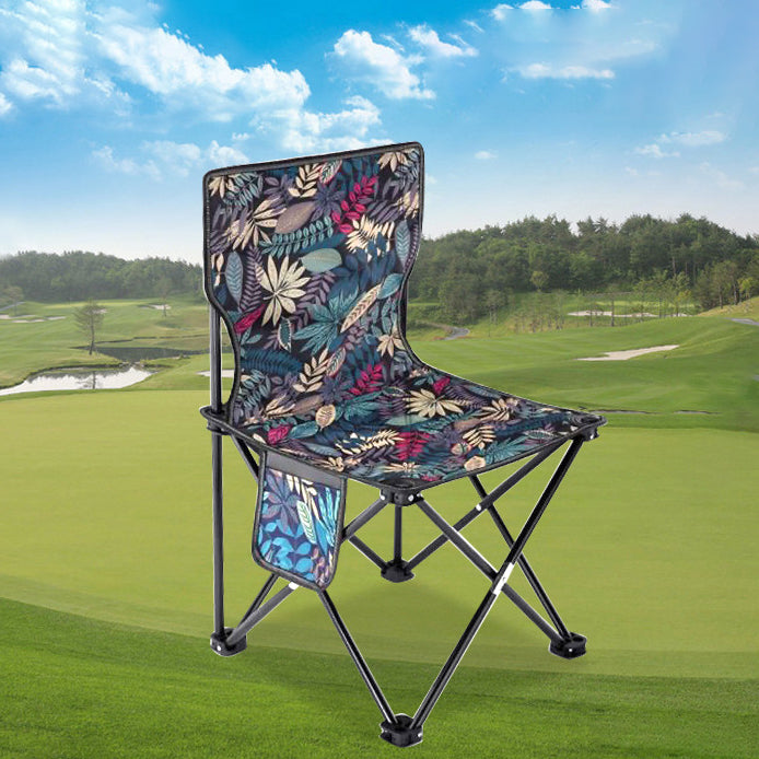 Contemporary Scandinavian Oxford Fabric Steel X-Shaped Folding Outdoor Chair With Backrest For Camping & Beach | Kalsten