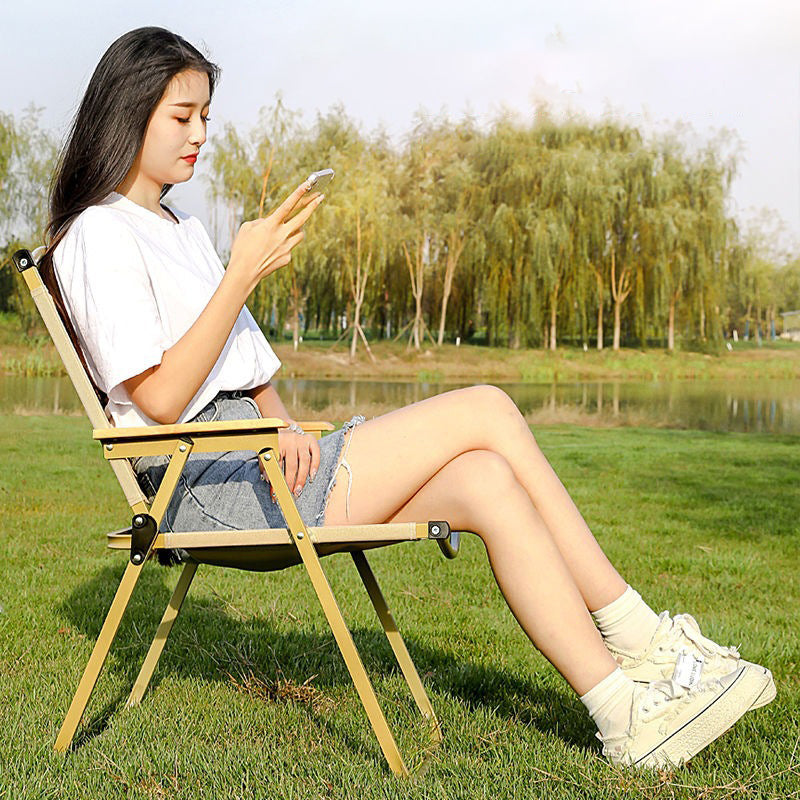 Contemporary Scandinavian Oxford Fabric Steel X-Shaped Folding Outdoor Chair With Backrest For Camping & Beach | Kalsten