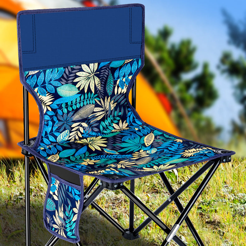 Contemporary Scandinavian Oxford Fabric Steel X-Shaped Folding Outdoor Chair With Backrest For Camping & Beach | Kalsten