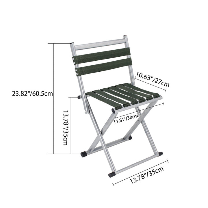 Contemporary Nordic Square Nylon Metal Foldable Camping Chair Fishing Chair Backrest For Outdoor Patio | Kalsten