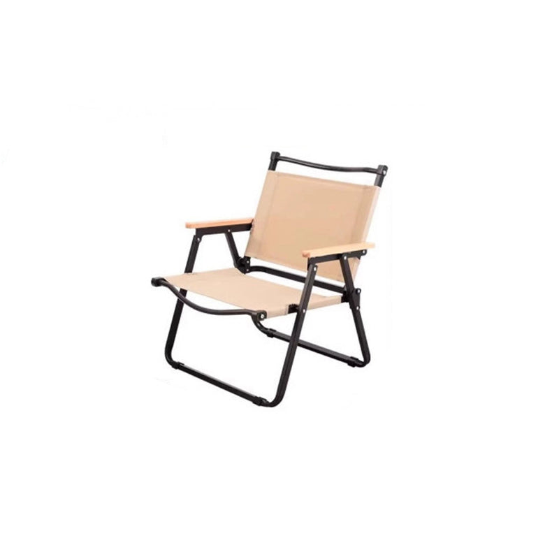 Modern Minimalist Rectangle Beech Wood Carbon Steel Oxford Fabric Outdoor Foldable Camping Chair Backrest Armrest For Garden | Kalsten