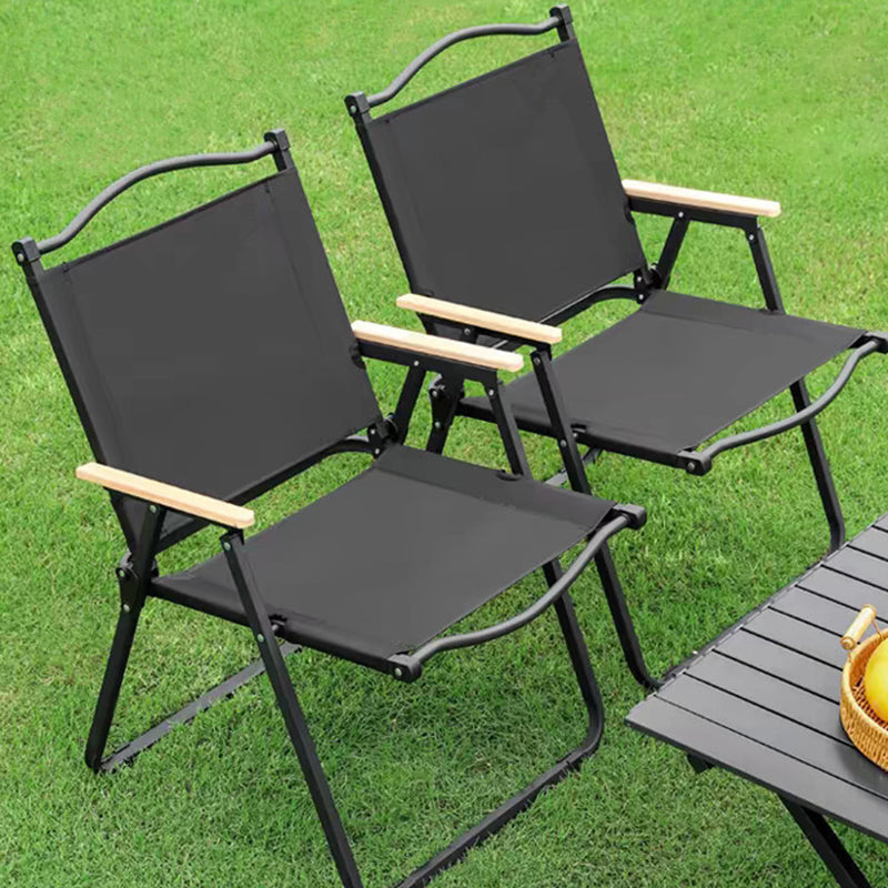 Modern Minimalist Rectangle Beech Wood Carbon Steel Oxford Fabric Outdoor Foldable Camping Chair Backrest Armrest For Garden | Kalsten