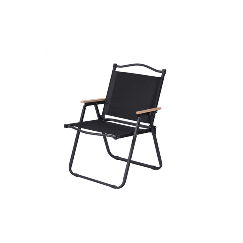 Modern Minimalist Rectangle Beech Wood Carbon Steel Oxford Fabric Outdoor Foldable Camping Chair Backrest Armrest For Garden | Kalsten