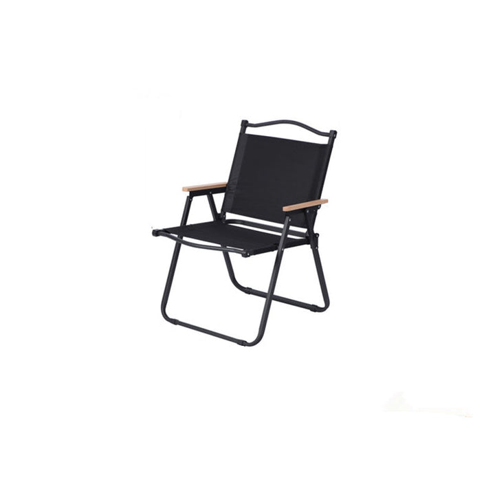 Modern Minimalist Rectangle Beech Wood Carbon Steel Oxford Fabric Outdoor Foldable Camping Chair Backrest Armrest For Garden | Kalsten