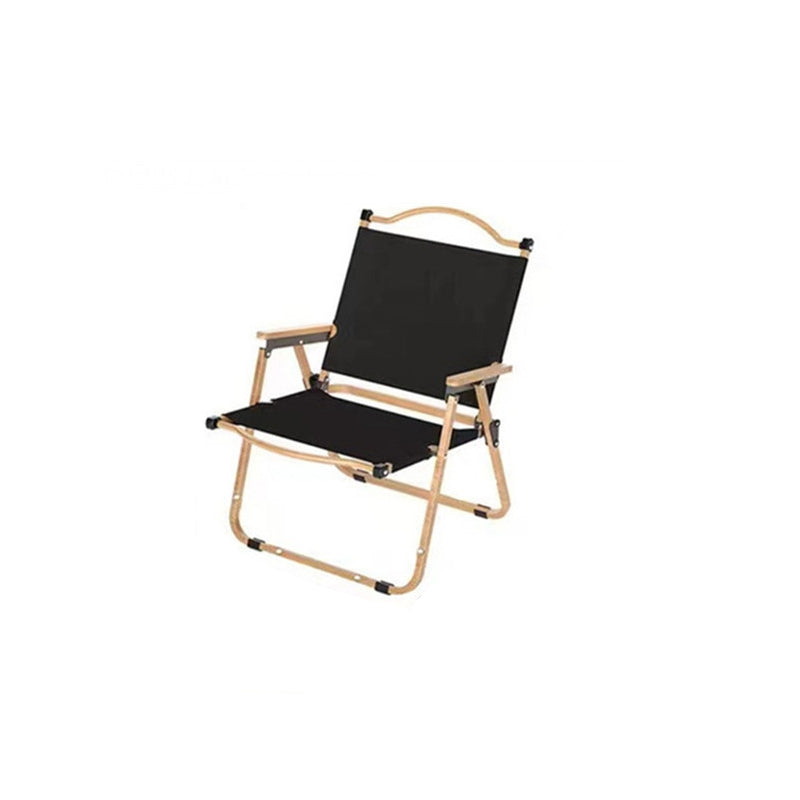 Modern Minimalist Rectangle Beech Wood Carbon Steel Oxford Fabric Outdoor Foldable Camping Chair Backrest Armrest For Garden | Kalsten