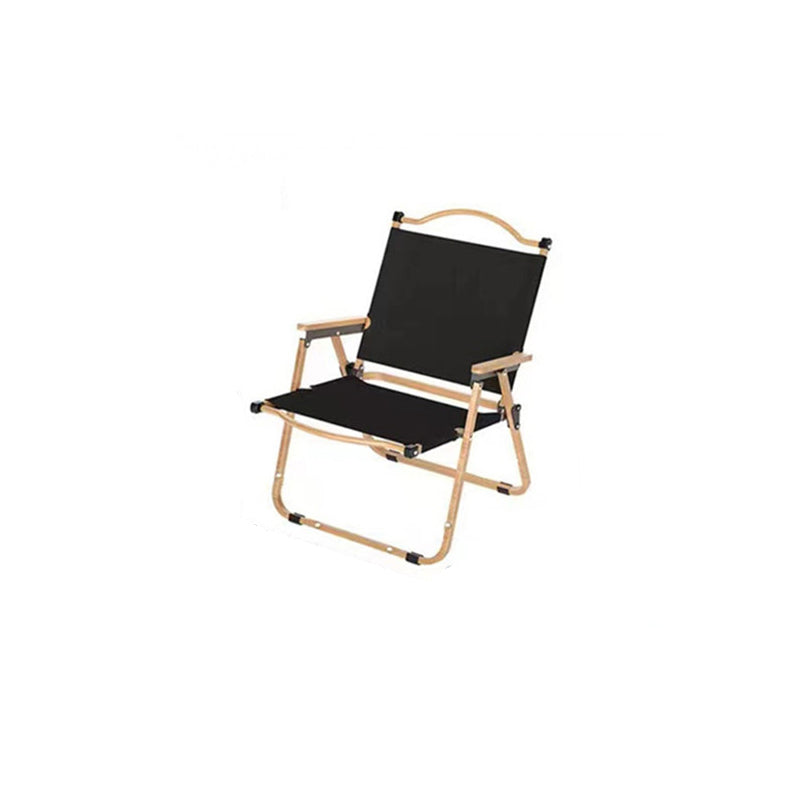 Modern Minimalist Rectangle Beech Wood Carbon Steel Oxford Fabric Outdoor Foldable Camping Chair Backrest Armrest For Garden | Kalsten