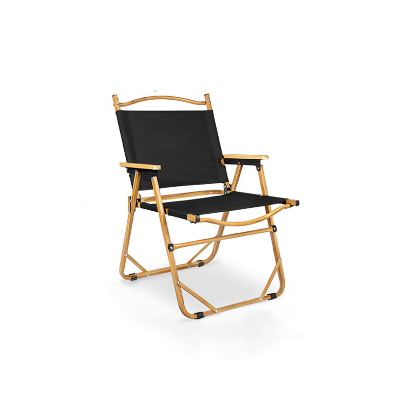 Modern Minimalist Rectangle Outdoor Carbon Steel Aluminum Alloy Beech Wood Oxford Fabric PET Foldable Portable Detachable Camping Chair Backrest Armrest For Garden | Kalsten