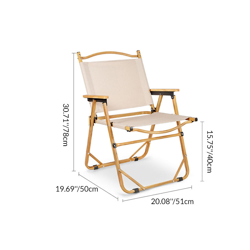 Modern Minimalist Rectangle Outdoor Carbon Steel Aluminum Alloy Beech Wood Oxford Fabric PET Foldable Portable Detachable Camping Chair Backrest Armrest For Garden | Kalsten