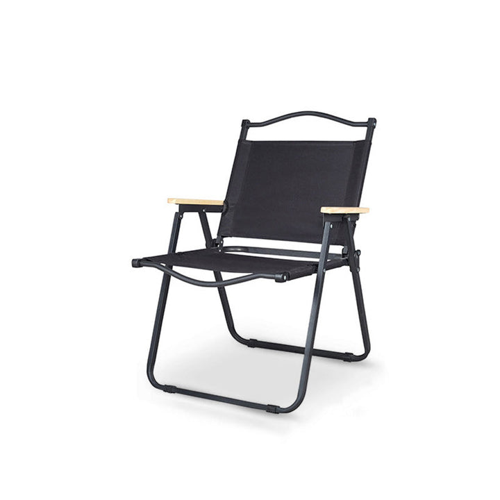 Modern Minimalist Rectangle Outdoor Carbon Steel Aluminum Alloy Beech Wood Oxford Fabric PET Foldable Portable Detachable Camping Chair Backrest Armrest For Garden | Kalsten