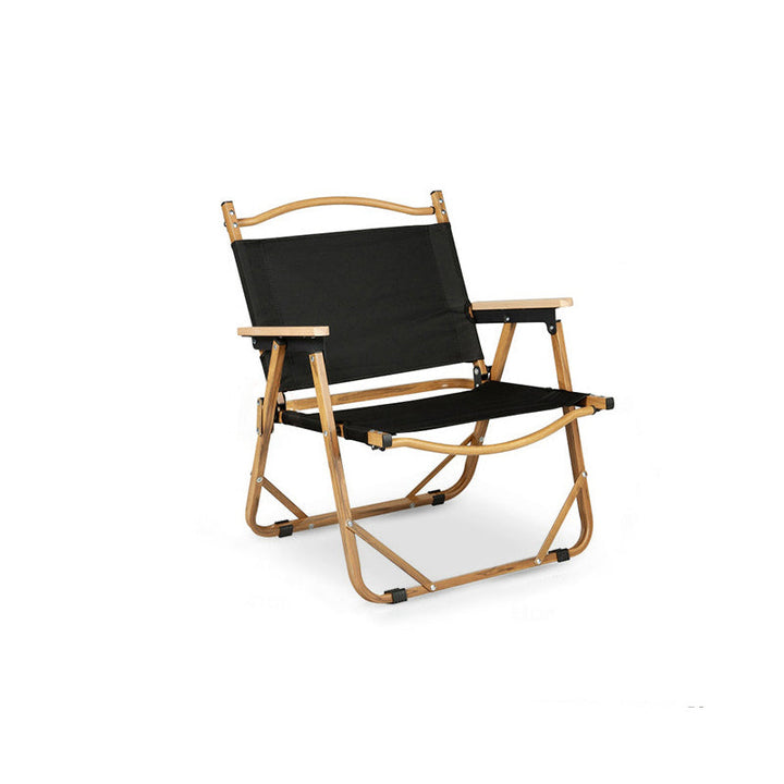 Modern Minimalist Rectangle Outdoor Carbon Steel Aluminum Alloy Beech Wood Oxford Fabric PET Foldable Portable Detachable Camping Chair Backrest Armrest For Garden | Kalsten