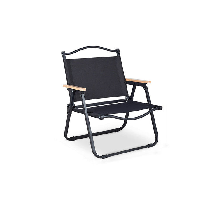 Modern Minimalist Rectangle Outdoor Carbon Steel Aluminum Alloy Beech Wood Oxford Fabric PET Foldable Portable Detachable Camping Chair Backrest Armrest For Garden | Kalsten