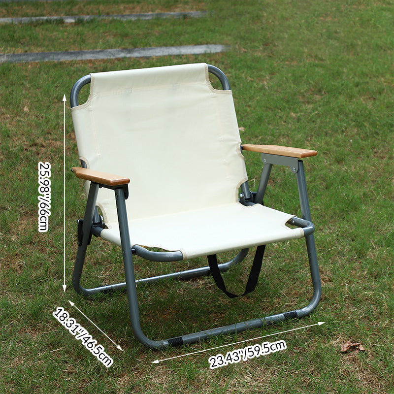 Modern Minimalist Rectangular Carbon Steel Oxford Fabric Collapsible Camping Chair Backrest Armrest For Garden | Kalsten