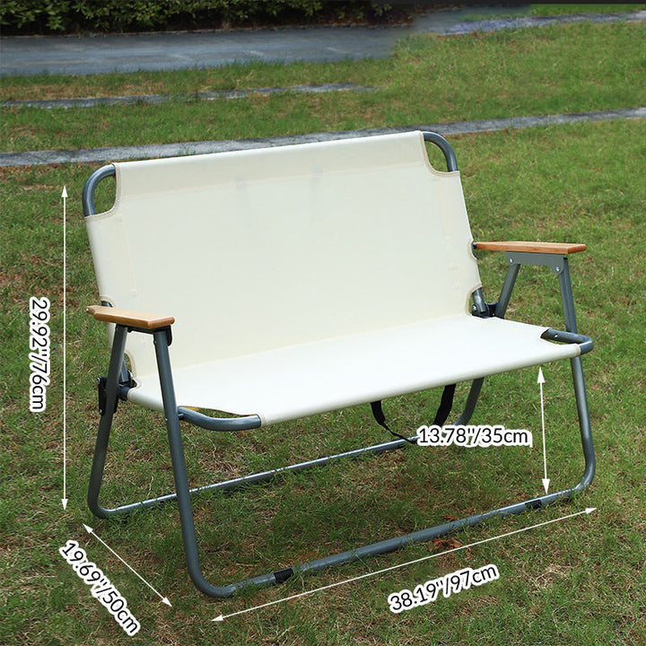 Modern Minimalist Rectangular Carbon Steel Oxford Fabric Collapsible Camping Chair Backrest Armrest For Garden | Kalsten