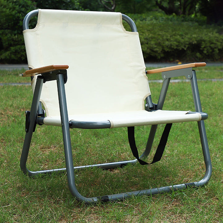 Modern Minimalist Rectangular Carbon Steel Oxford Fabric Collapsible Camping Chair Backrest Armrest For Garden | Kalsten