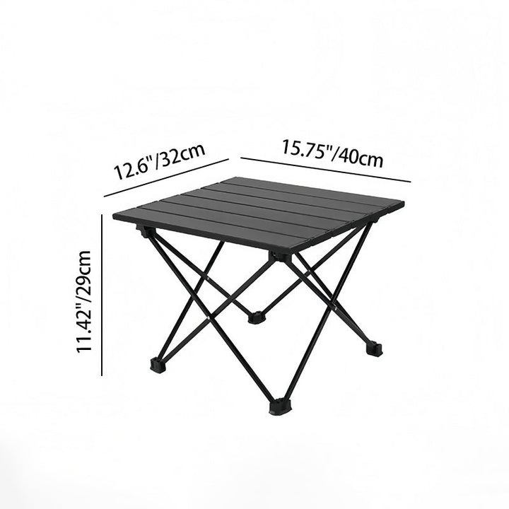 Modern Minimalist Carbon Steel Aluminum Foldable Square Side Table For Outdoor | Kalsten