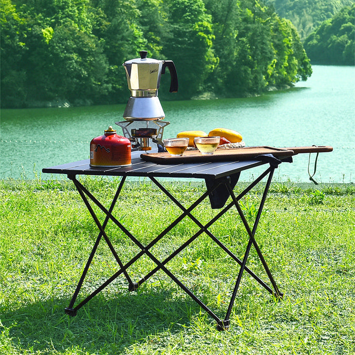 Modern Minimalist Carbon Steel Aluminum Foldable Square Side Table For Outdoor | Kalsten