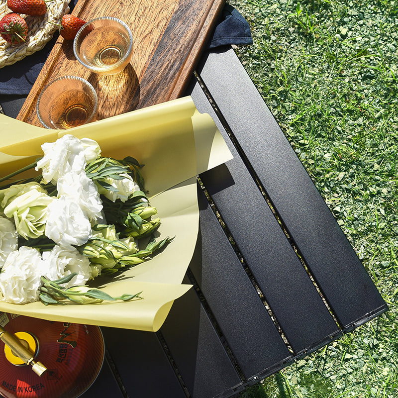 Modern Minimalist Carbon Steel Aluminum Foldable Square Side Table For Outdoor | Kalsten