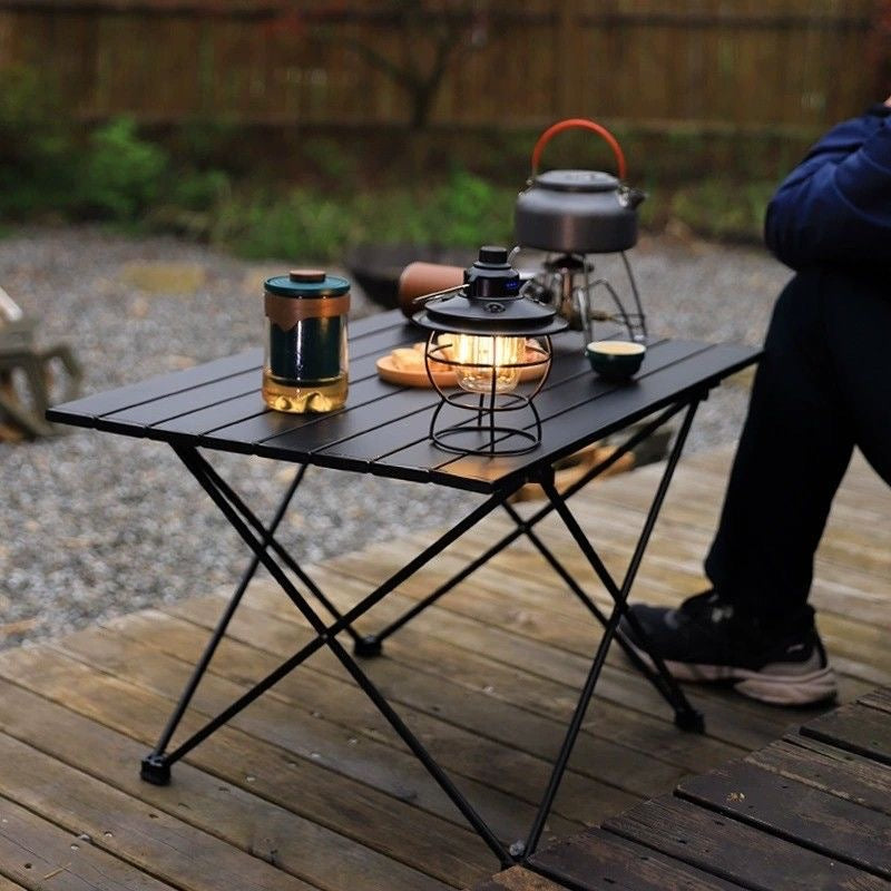 Modern Minimalist Carbon Steel Aluminum Foldable Square Side Table For Outdoor | Kalsten