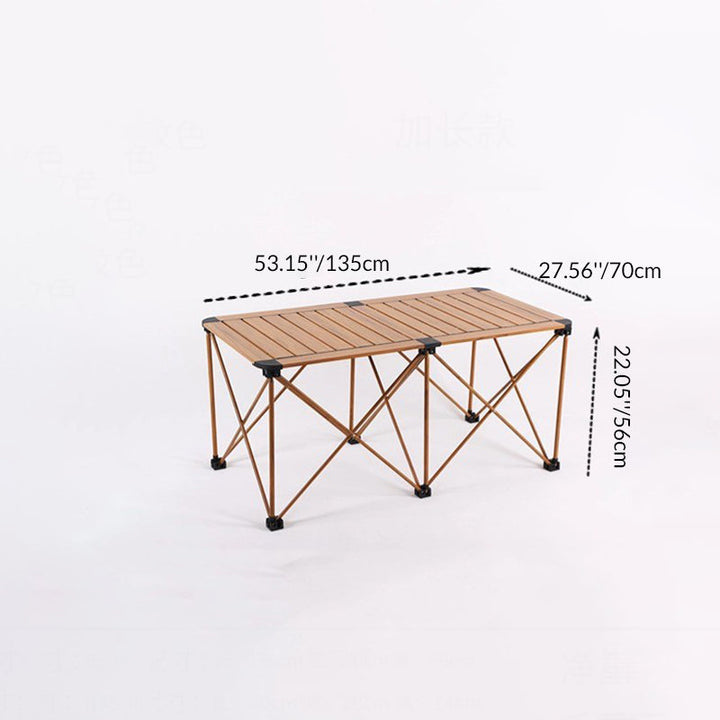 Modern Simplicity Square Rectangle Aluminum Iron Outdoor Foldable Camping Coffee Table 1-Tier For Garden | Kalsten