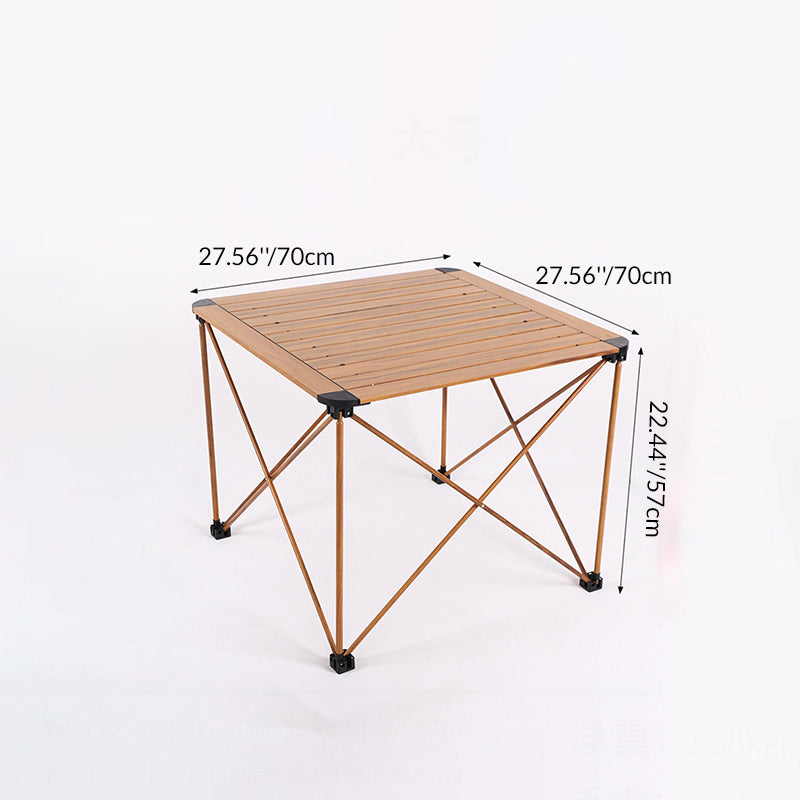Modern Simplicity Square Rectangle Aluminum Iron Outdoor Foldable Camping Coffee Table 1-Tier For Garden | Kalsten