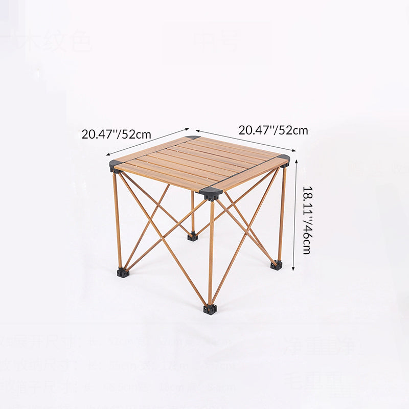 Modern Simplicity Square Rectangle Aluminum Iron Outdoor Foldable Camping Coffee Table 1-Tier For Garden | Kalsten