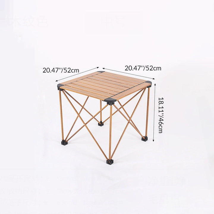 Modern Simplicity Square Rectangle Aluminum Iron Outdoor Foldable Camping Coffee Table 1-Tier For Garden | Kalsten