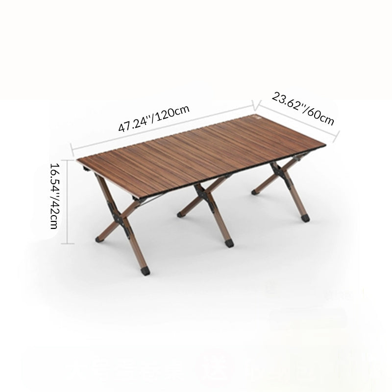 Modern Minimalist Rectangle Carbon Steel Outdoor Foldable Camping Coffee Table 1-Tier For Garden | Kalsten
