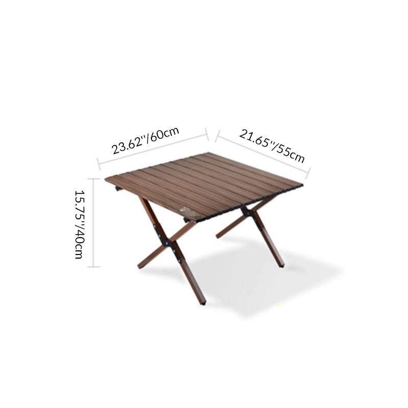Modern Minimalist Rectangle Carbon Steel Outdoor Foldable Camping Coffee Table 1-Tier For Garden | Kalsten