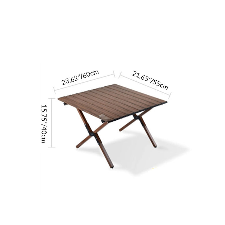 Modern Minimalist Rectangle Carbon Steel Outdoor Foldable Camping Coffee Table 1-Tier For Garden | Kalsten