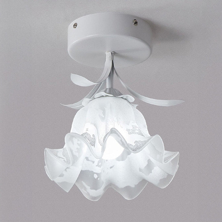 Floral Glass Shade Ceiling Lamp Kalsten