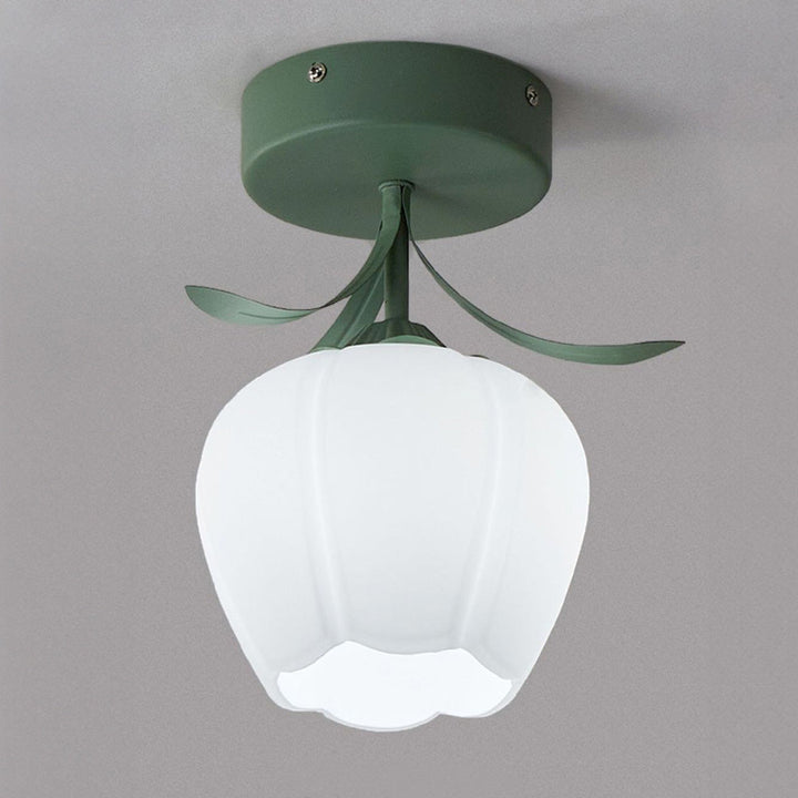 Kalsten | Ceiling Light with Floral Glass Shade Design