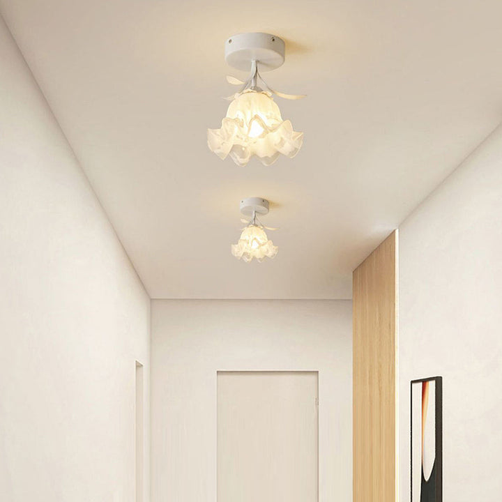 Kalsten | Ceiling Light with Floral Glass Shade Design