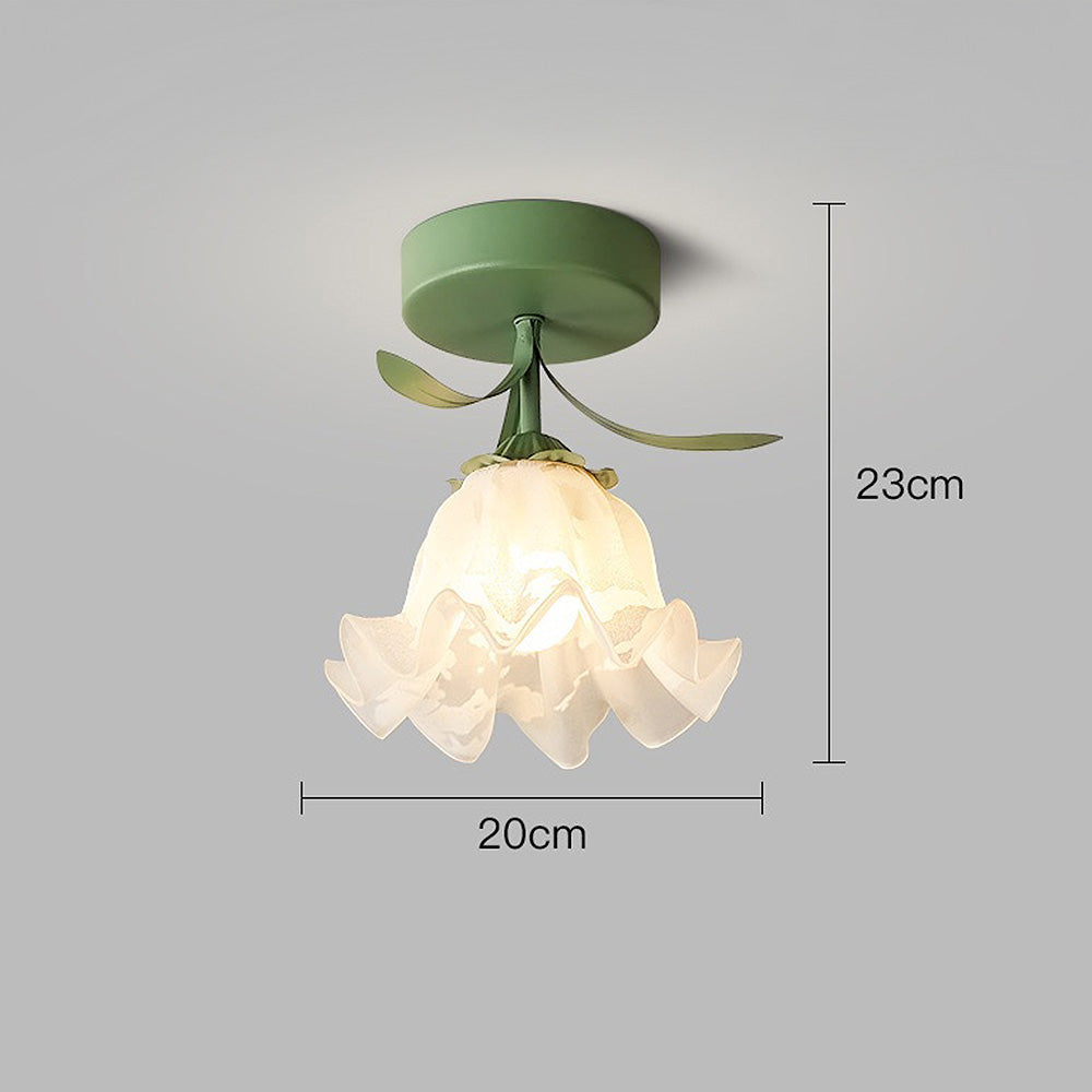 Floral Glass Shade Ceiling Lamp Kalsten