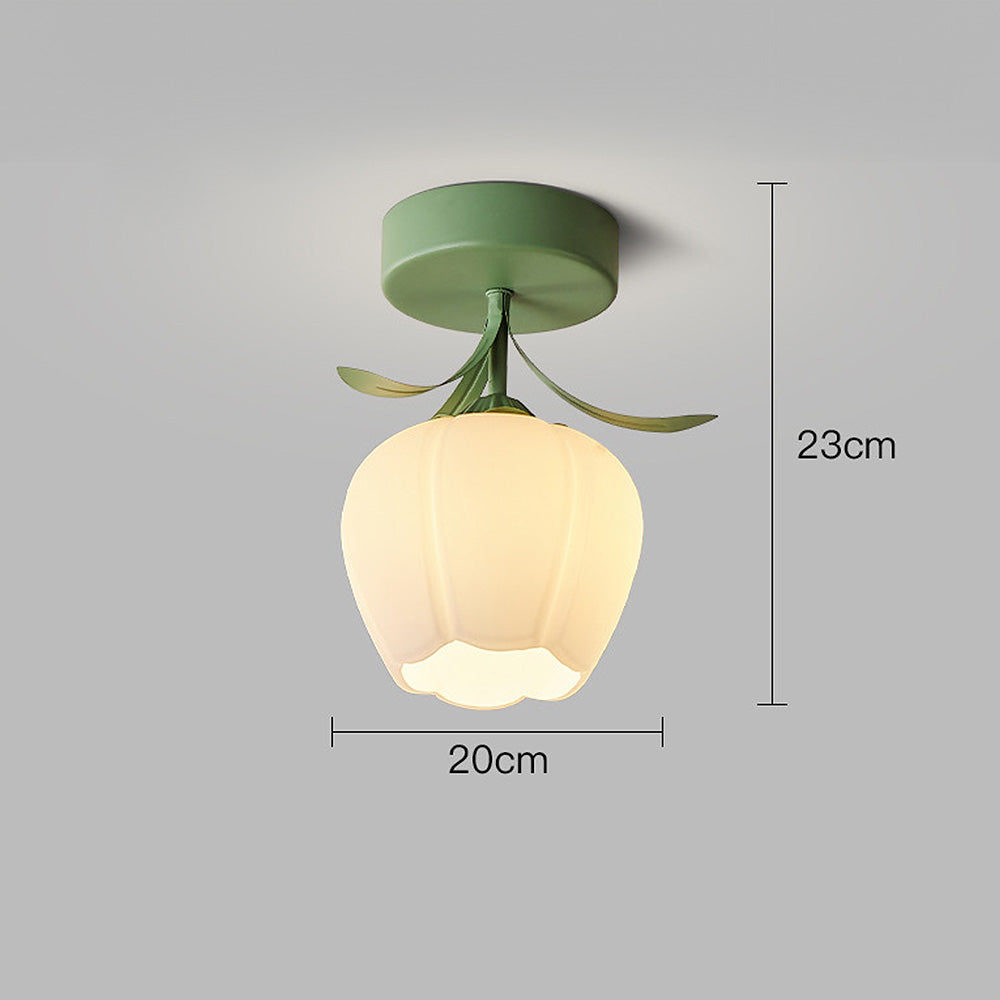 Kalsten | Ceiling Light with Floral Glass Shade Design