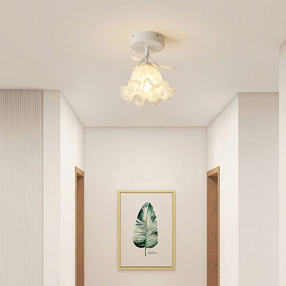 Kalsten | Ceiling Light with Floral Glass Shade Design