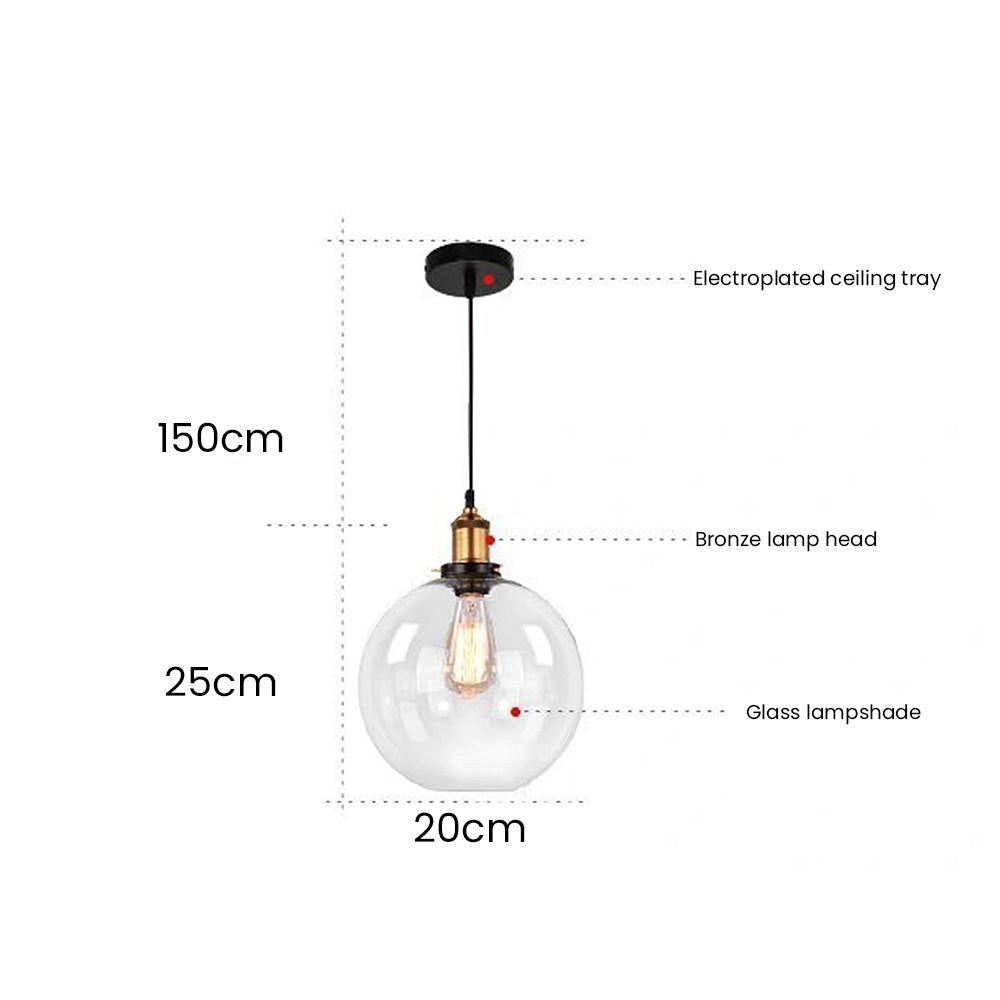 Nordic Clear Glass Bedside Pendant Light | Kalsten