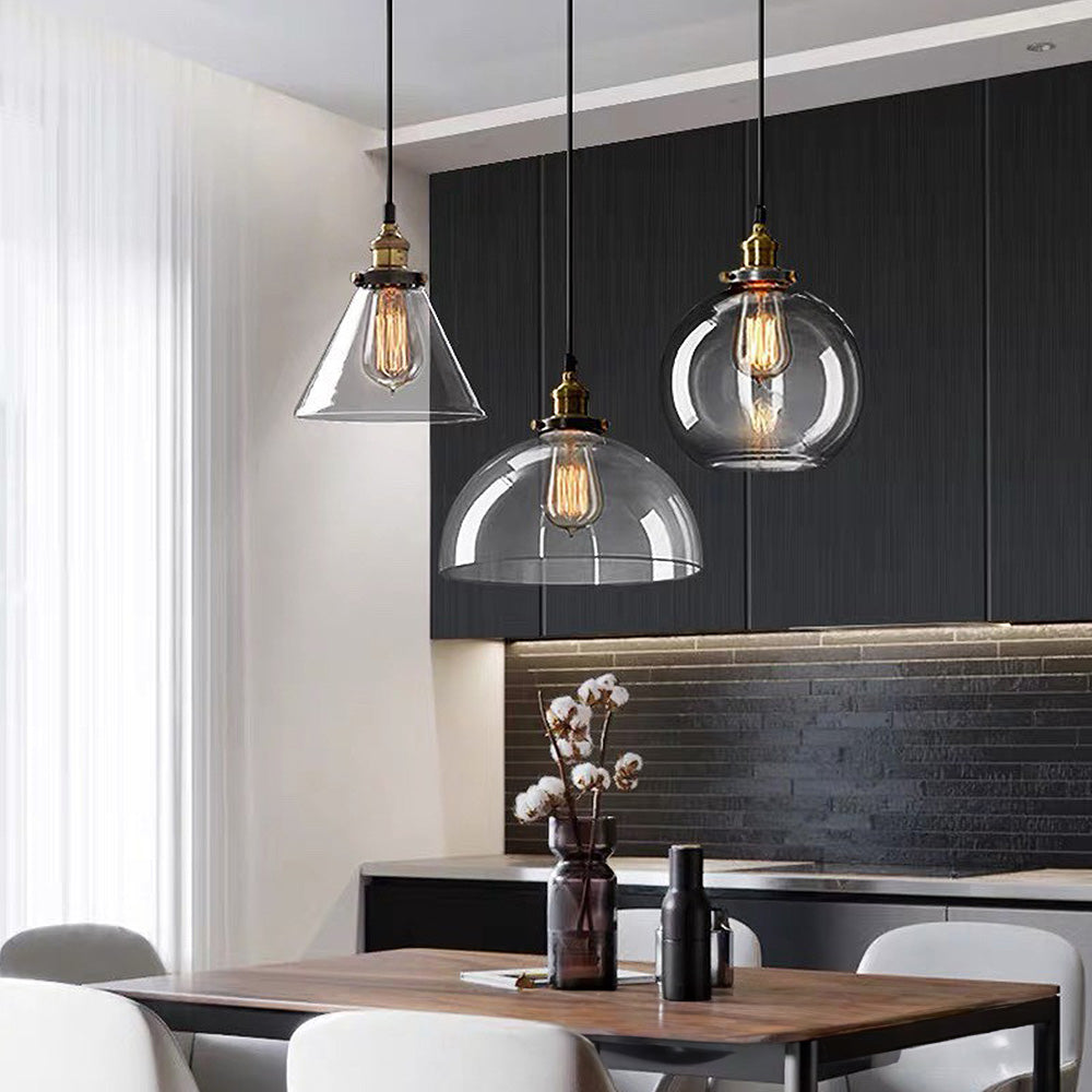Nordic Clear Glass Bedside Pendant Light | Kalsten