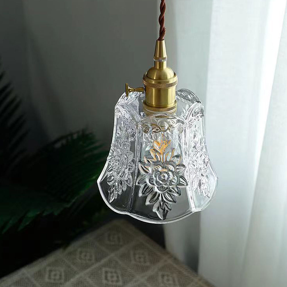 Vintage Mini Glass Clear Pendant Light | Kalsten