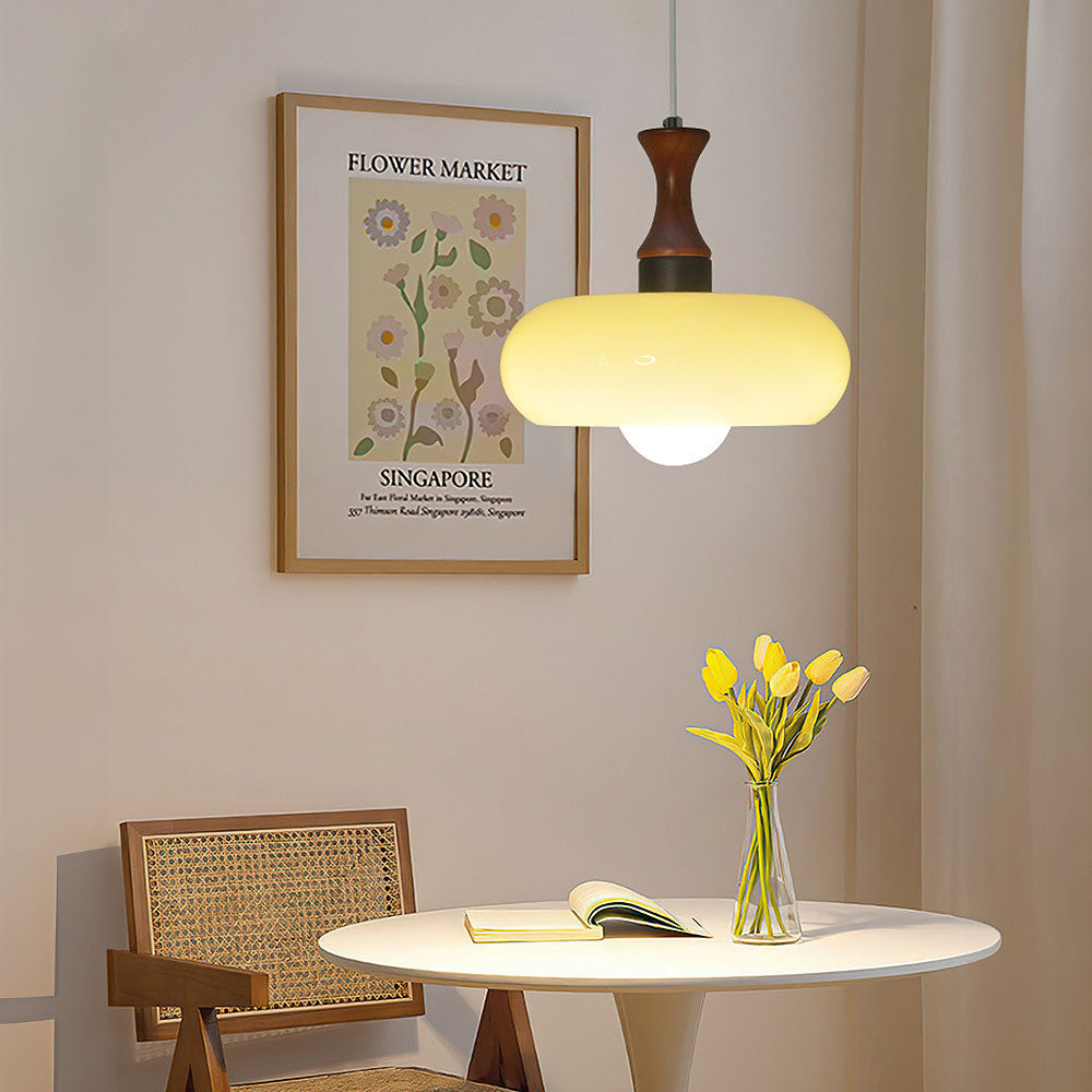 Medieval Walnut Glass Pendant Light | Kalsten