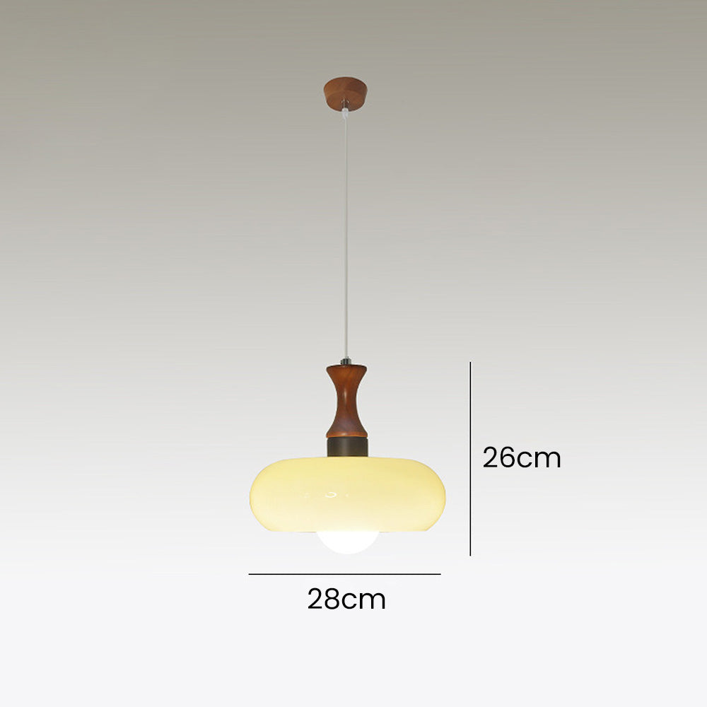 Medieval Walnut Glass Pendant Light | Kalsten