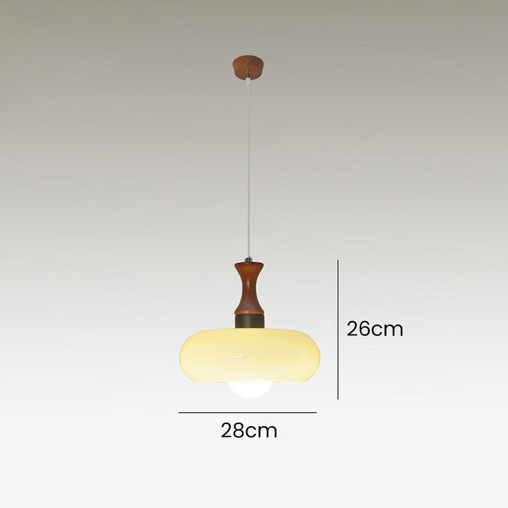 Medieval Walnut Glass Pendant Light | Kalsten