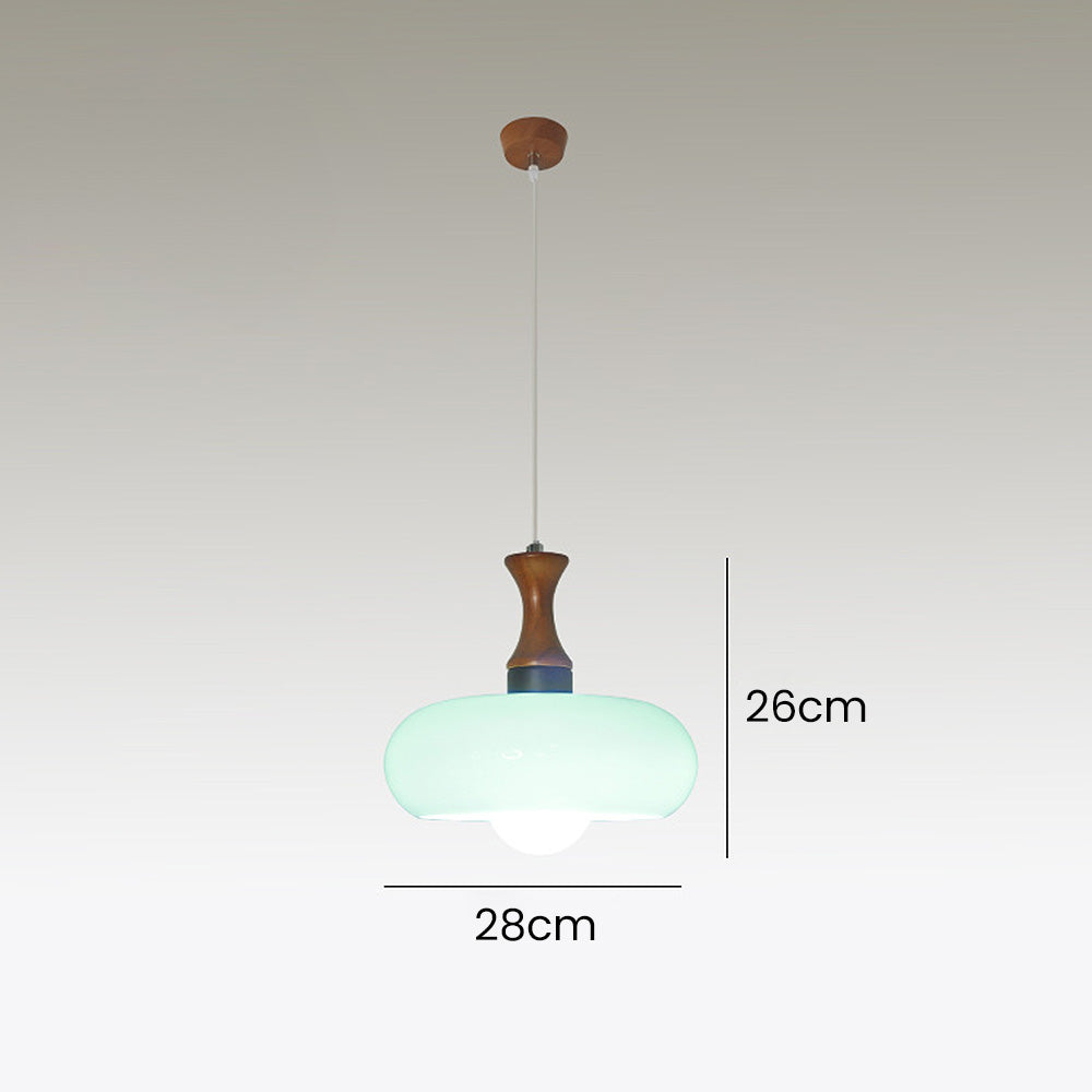 Medieval Walnut Glass Pendant Light | Kalsten