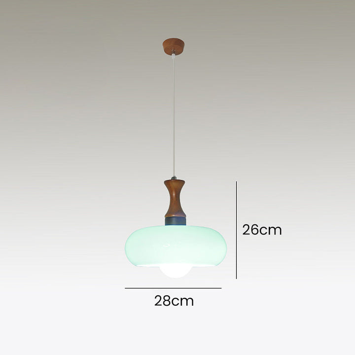Medieval Walnut Glass Pendant Light | Kalsten